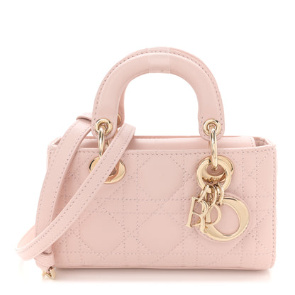 Christian Dior Lambskin Cannage Micro Lady D-Joy Powder Pink 1 of 10