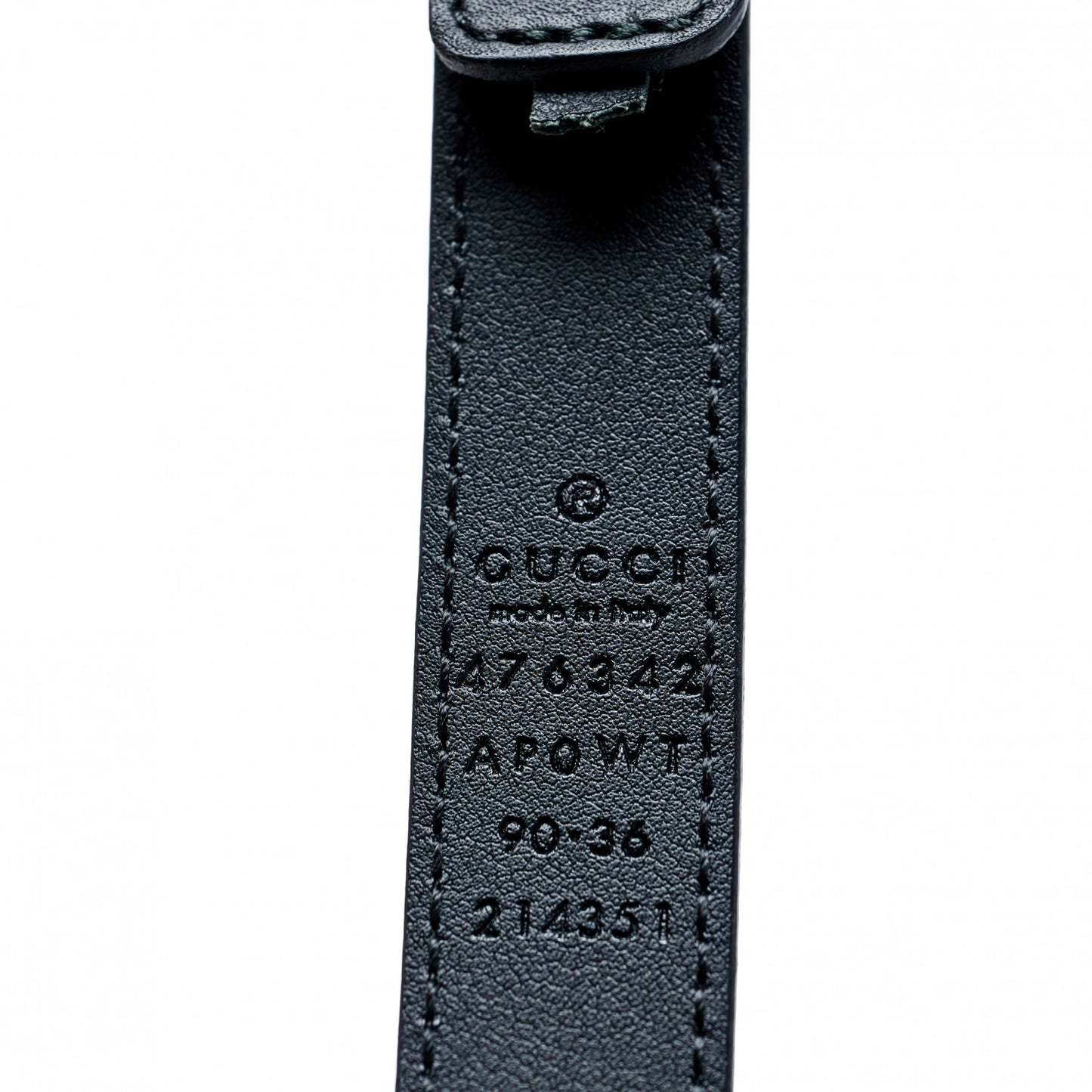 Calfskin Pearl Double G 20mm Belt 90 36 Black Cream