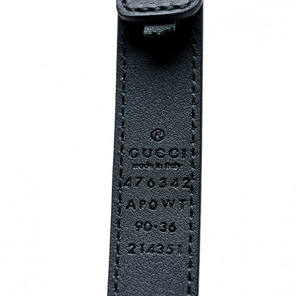Gucci Calfskin Pearl Double G 20mm Belt 90 36 Black Cream 10 of 11