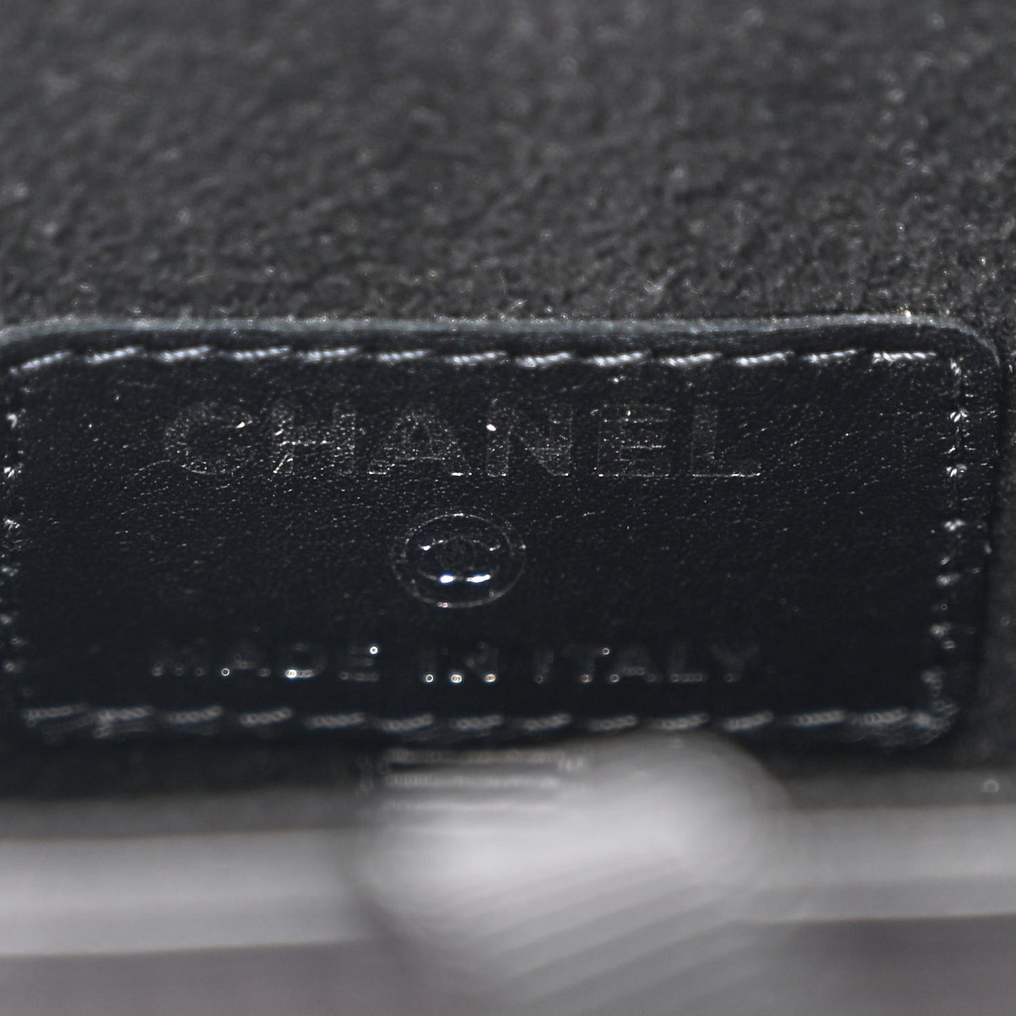 Lambskin Quilted Chain Around Phone Holder Black