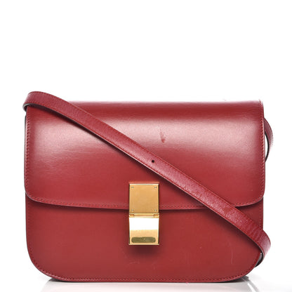 Celine Box Calfskin Medium Classic Box Flap Bag Red 1 of 13