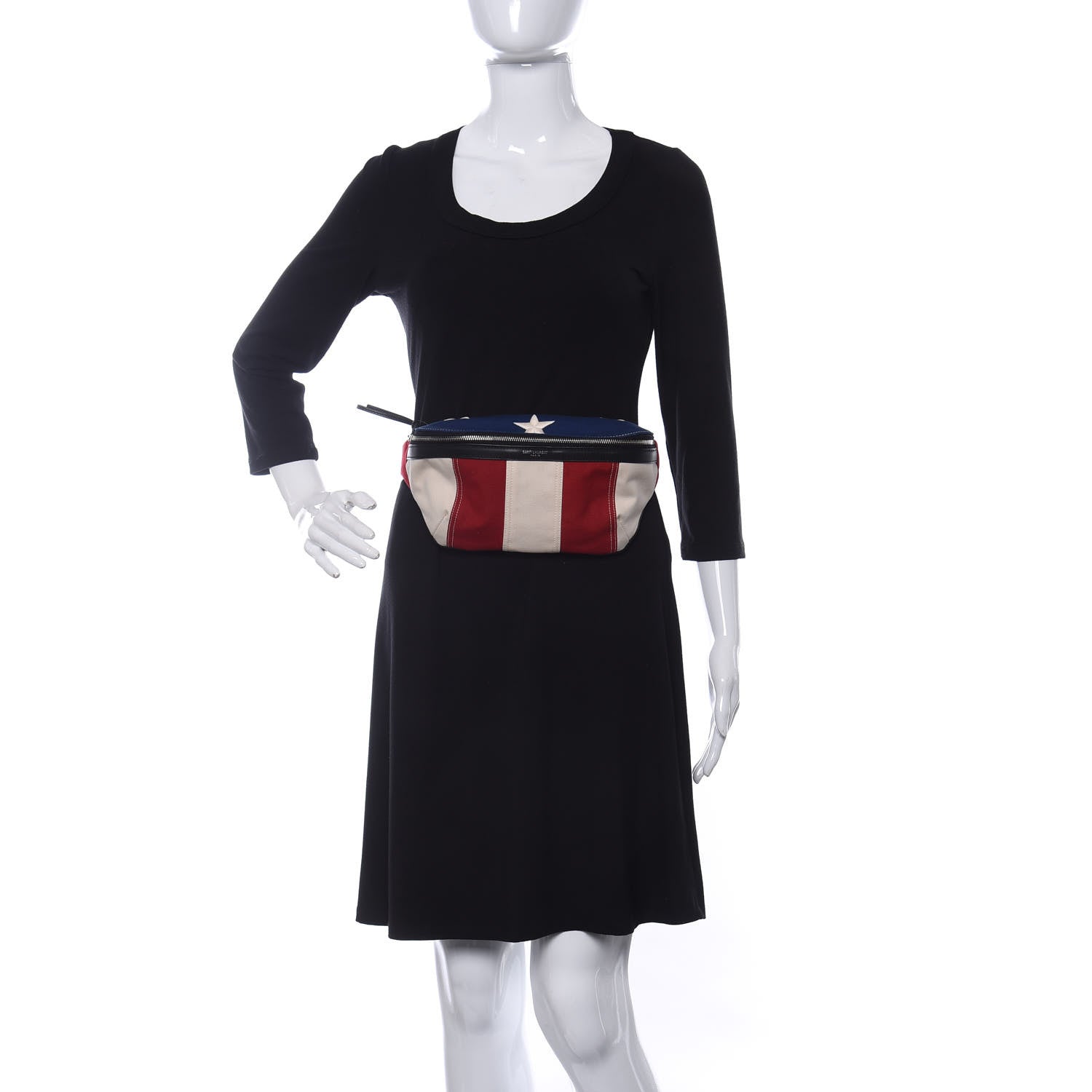 Saint Laurent Canvas Classic Belt Bag Red Blue White 2 of 9