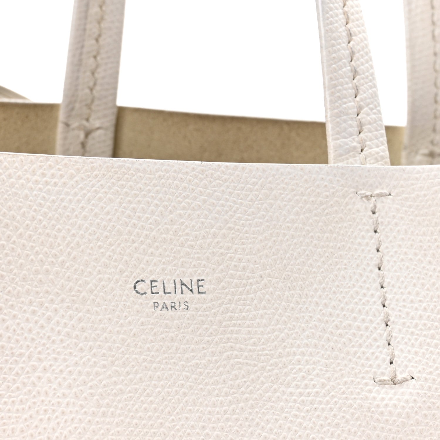 Celine Grained Calfskin Small Vertical Cabas Cream 6 of 13