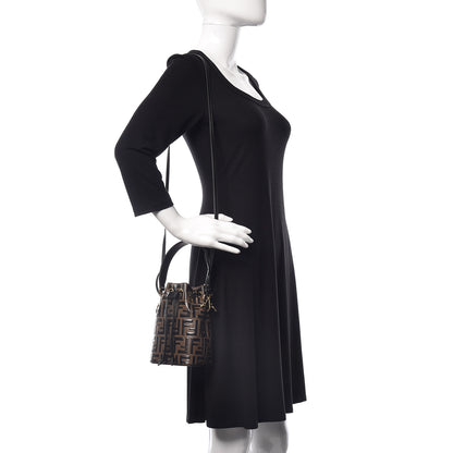 Fendi Vitello Liberty F is Fendi Bi-Color FF 1974 Embossed Mini Mon Tresor Bucket Bag Maya Black 2 of 9