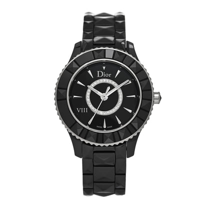 Christian Dior Stainless Steel Ceramic Diamond 34mm Dior VIII Quartz Watch Black 1 of 5