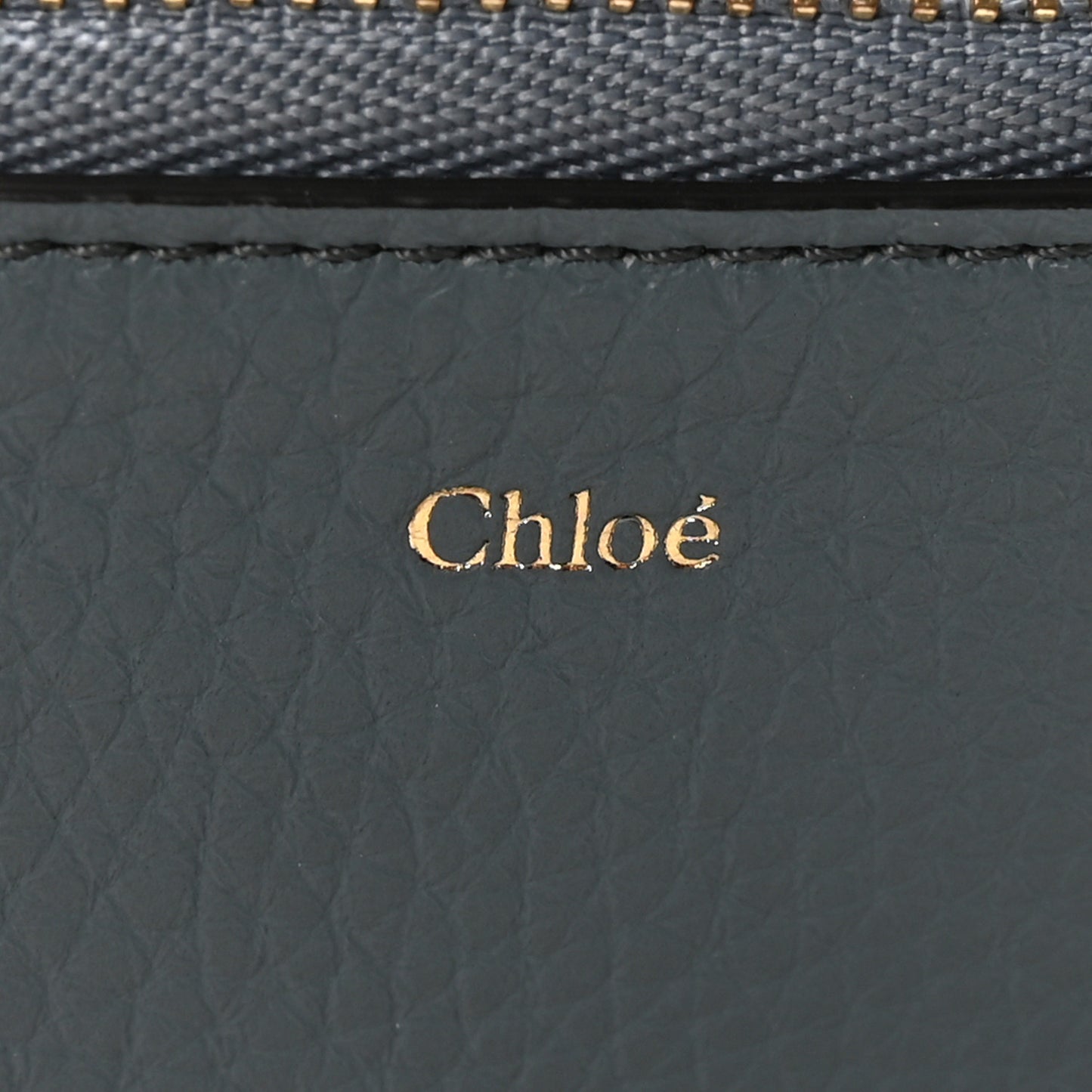 Grained Calfskin Alphabet Zip Card Holder Cloudy Blue