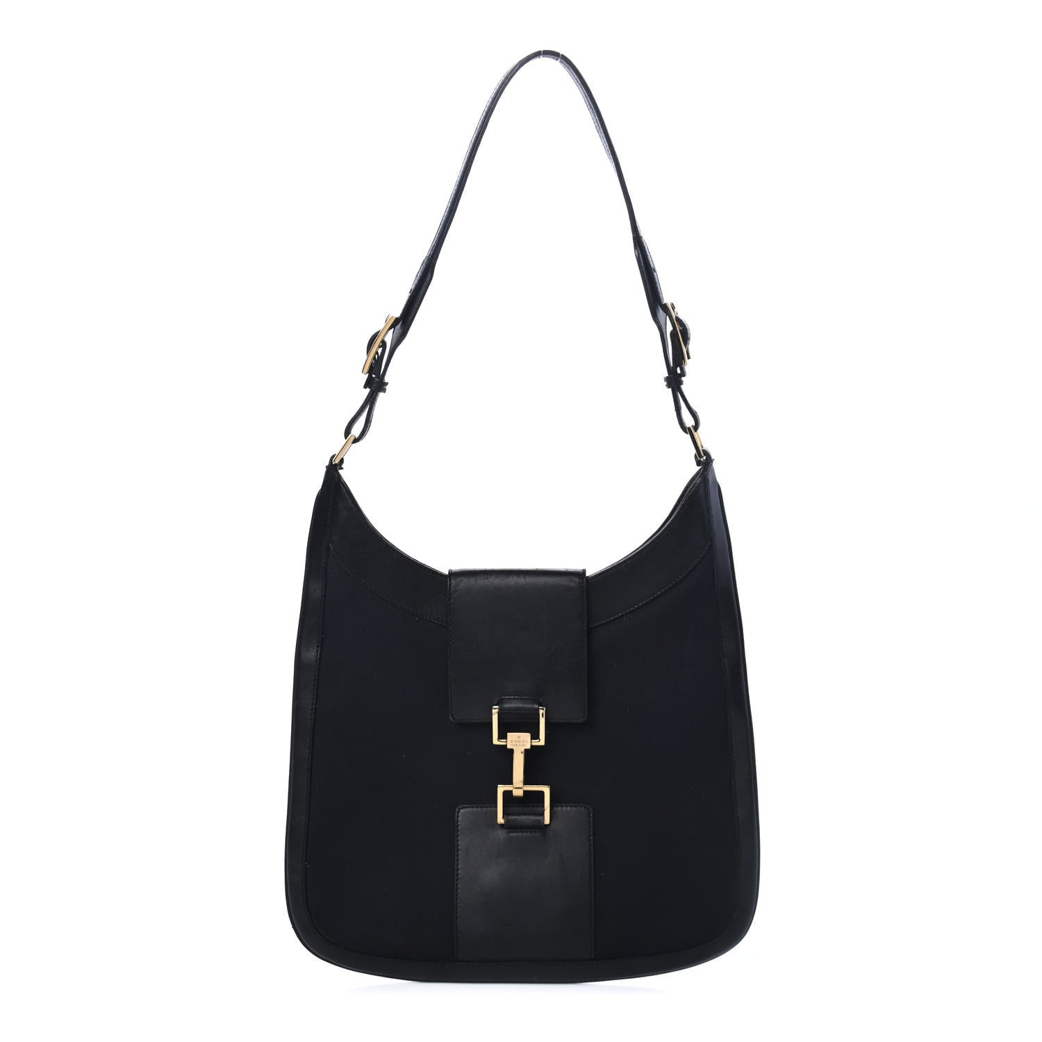 Gucci Canvas Calfskin Jackie O Hobo Black 1 of 4