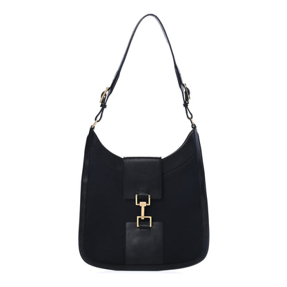 Gucci Canvas Calfskin Jackie O Hobo Black 1 of 4