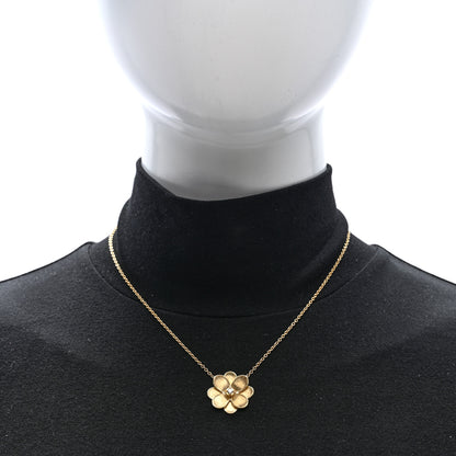Marco Bicego 18K Yellow Gold Diamond Petali Flower Pendant Necklace 2 of 4