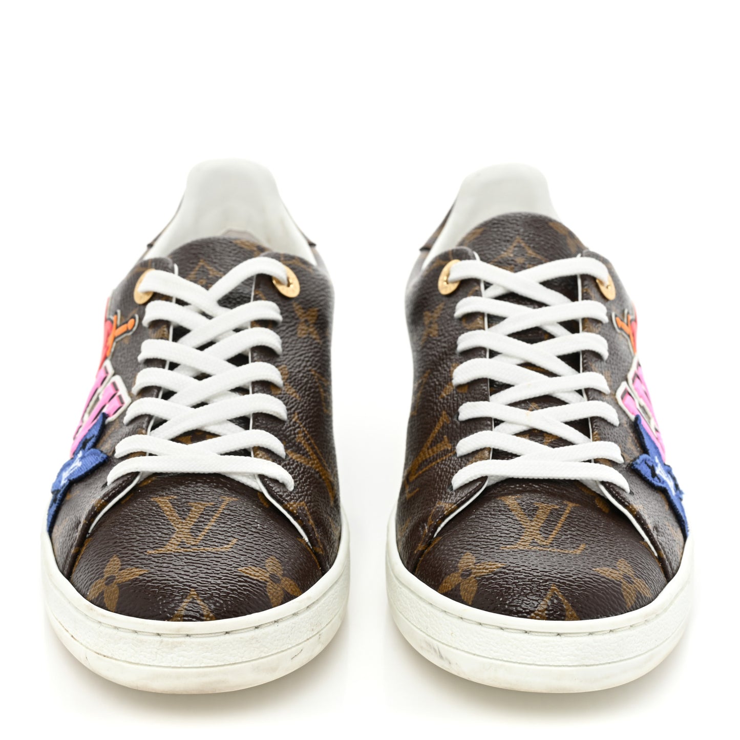 Calfskin Monogram LV Black Heart Sneakers 38 Cacao