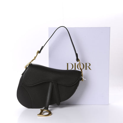 Christian Dior Grained Calfskin Saddle Bag Black 11 of 11