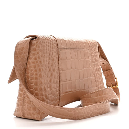 Balenciaga Extra Supple Calfskin Crocodile Embossed XS Downtown Shoulder Bag Nude Beige 3 of 11