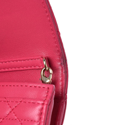 Christian Dior Lambskin Cannage Miss Dior Chain Wallet Fuchsia 10 of 11