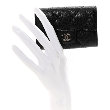 Chanel Caviar Quilted Classic 4 Key Holder Wallet Black 2 of 9