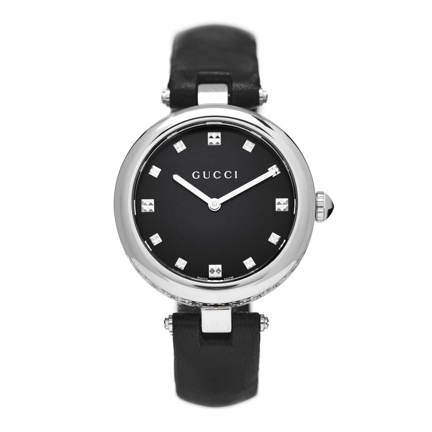 Gucci Stainless Steel Calfskin 32mm Diamantissima Quartz Watch Black 1 of 6