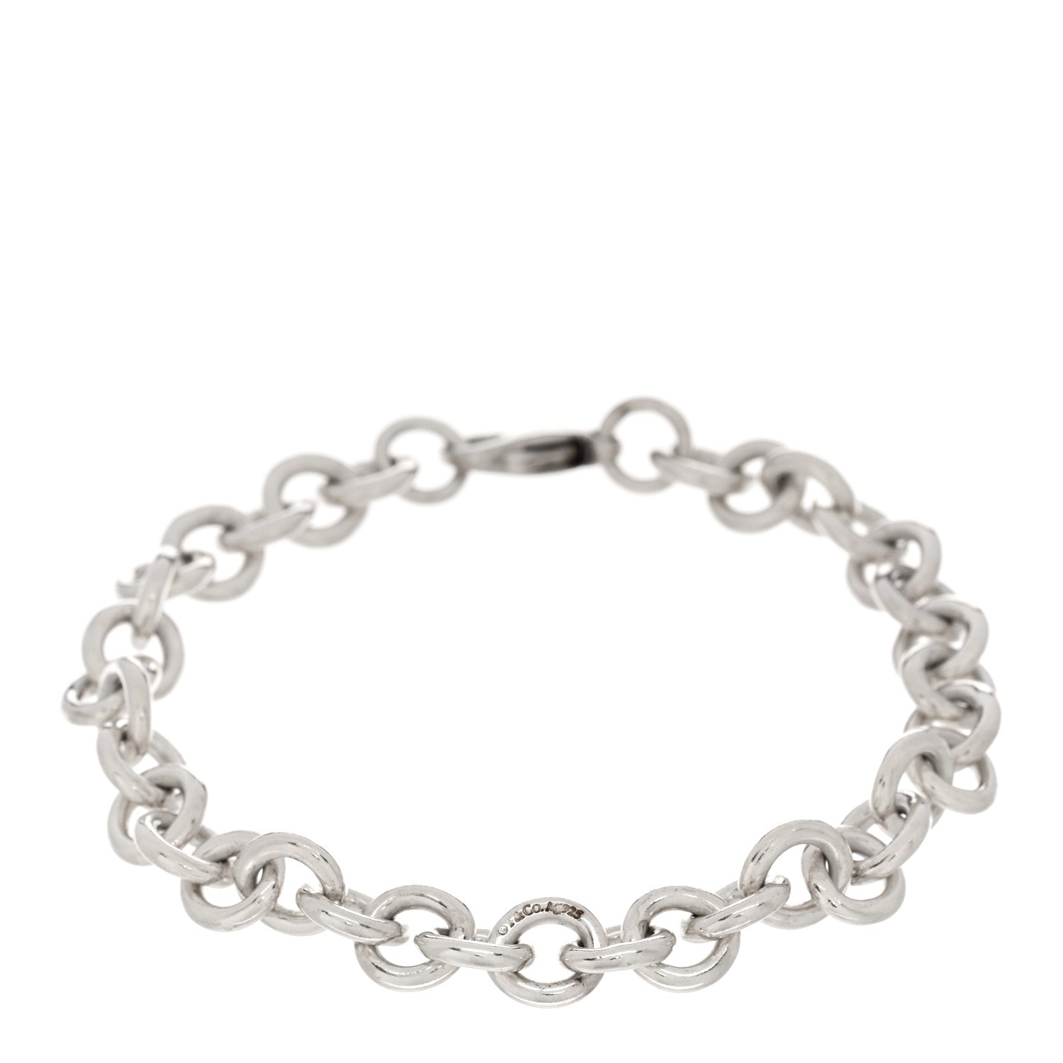 Tiffany Sterling Silver Round Chain Link Bracelet 1 of 3