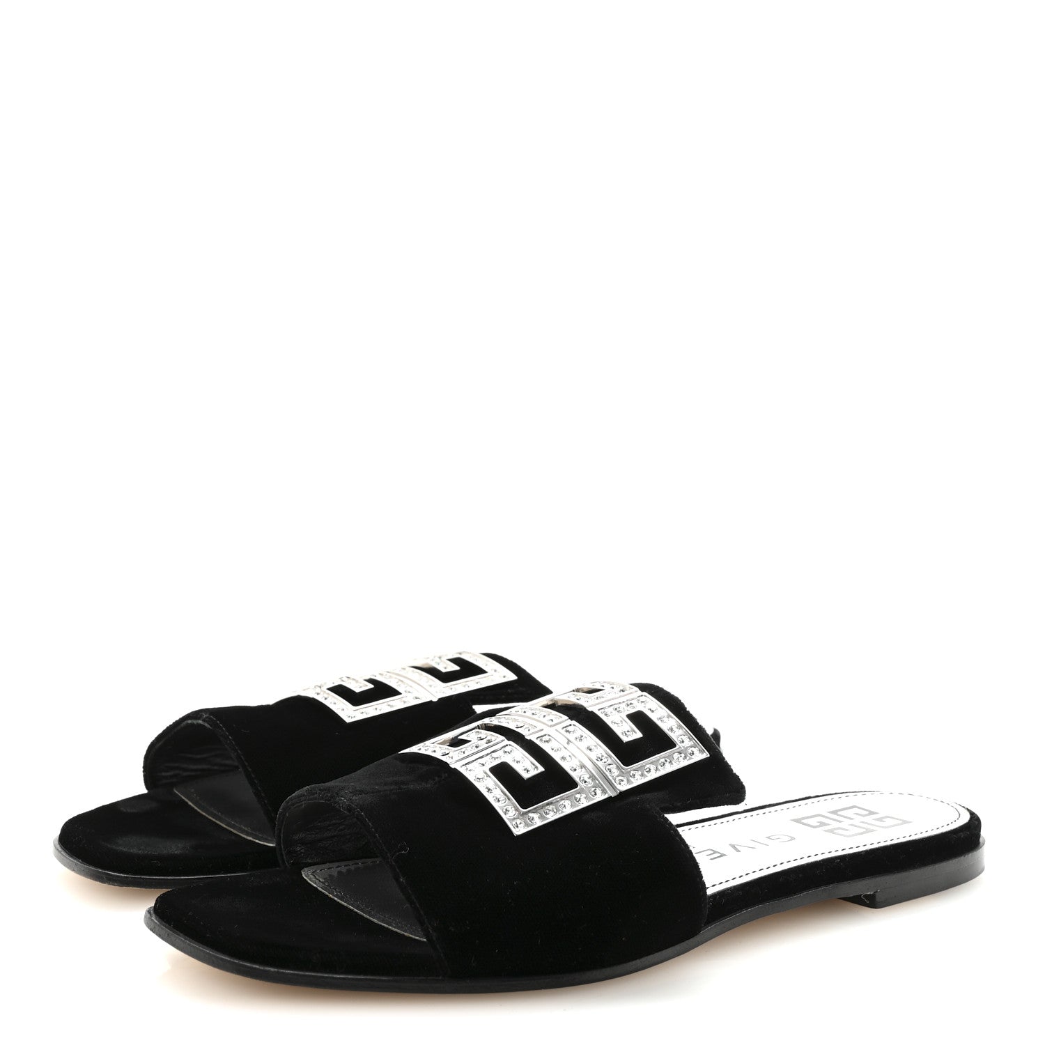 Givenchy Velvet Crystal 4G Flat Sandals 36.5 Black 4 of 9