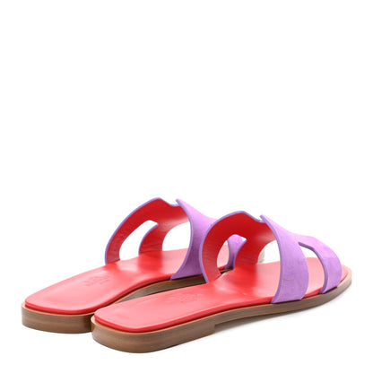 Hermes Suede Goatskin Oran Sandals 36 Violet Parme 4 of 8