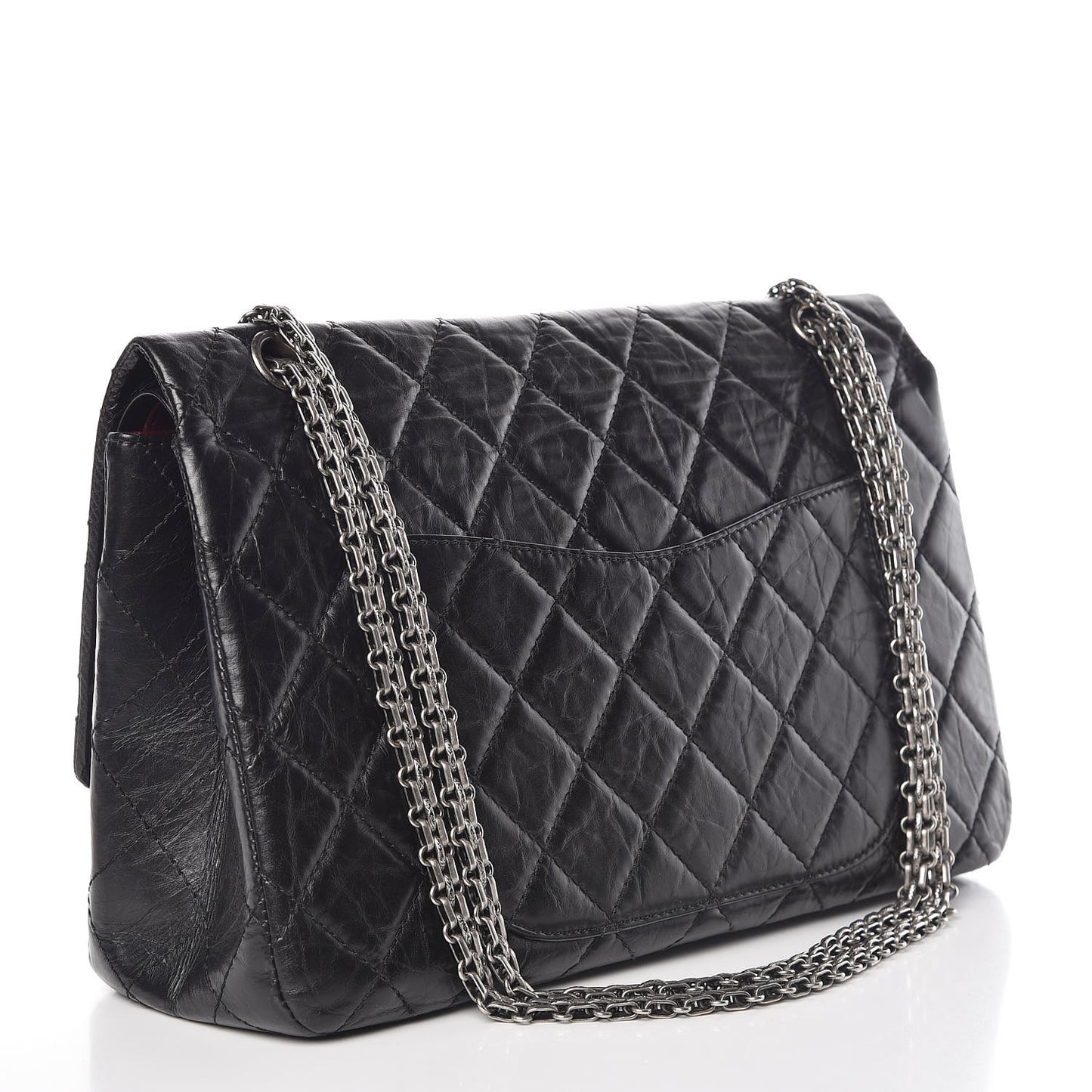 Aged Calfskin Quilted 2.55 Reissue 227 Flap Black
