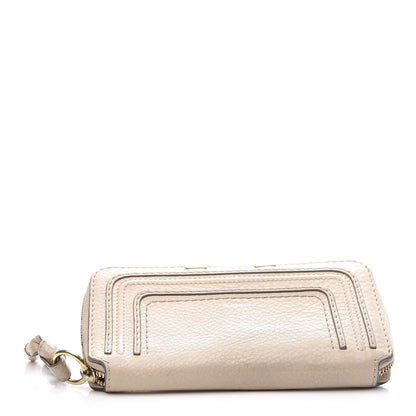 Chloe Calfskin Marcie Long Zip Around Wallet Abstract White 3 of 8