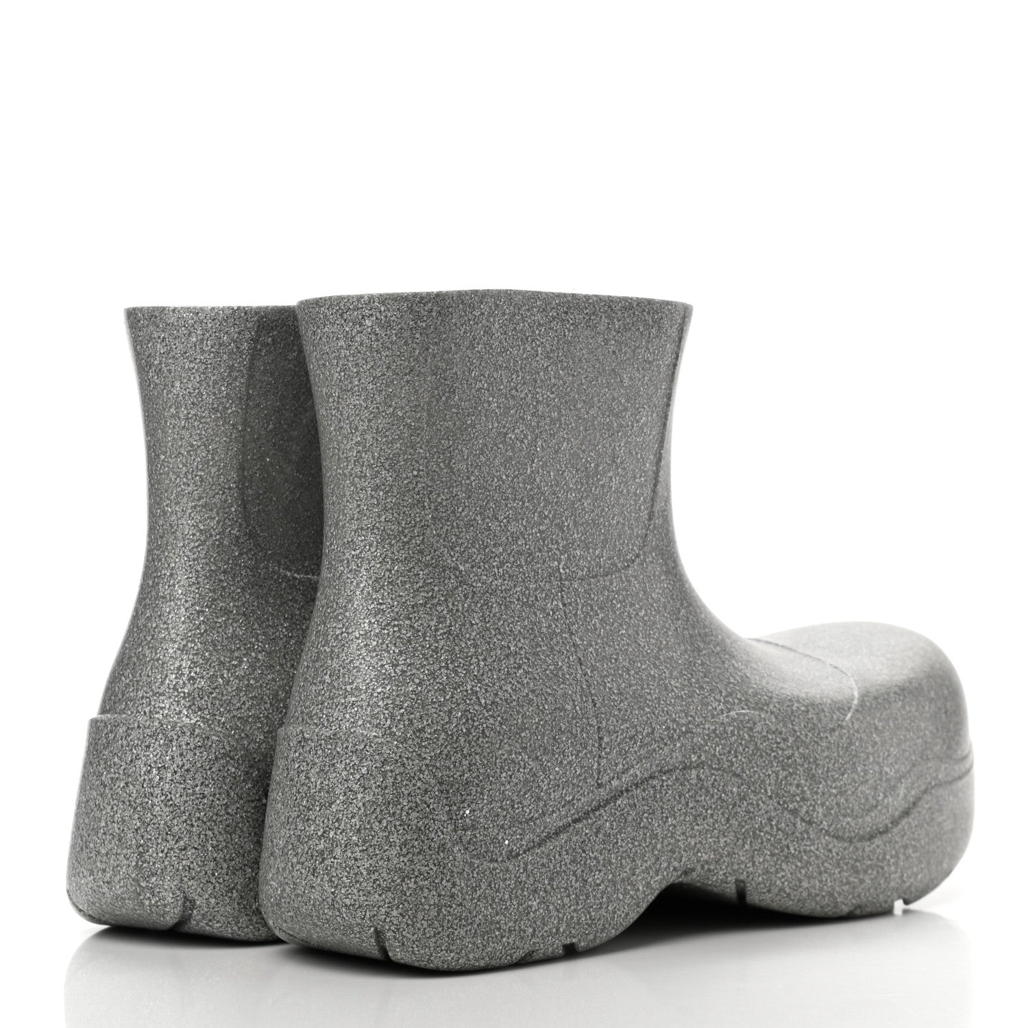 Bottega Veneta Sparkle Rubber Puddle Ankle Boots 43 Silver 4 of 7