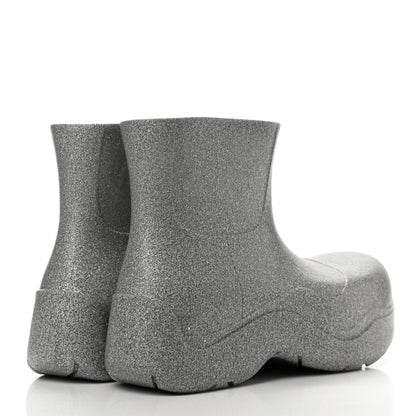 Bottega Veneta Sparkle Rubber Puddle Ankle Boots 43 Silver 4 of 7