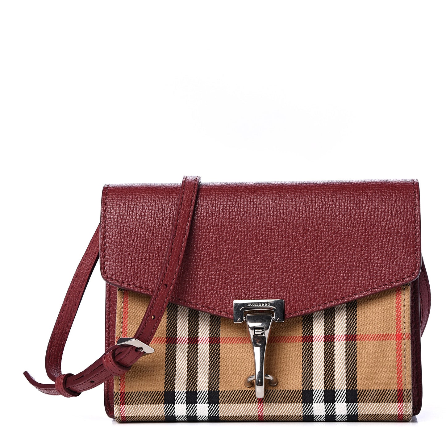 Derby Calfskin House Check Mini Macken Crossbody Bag Russet Red