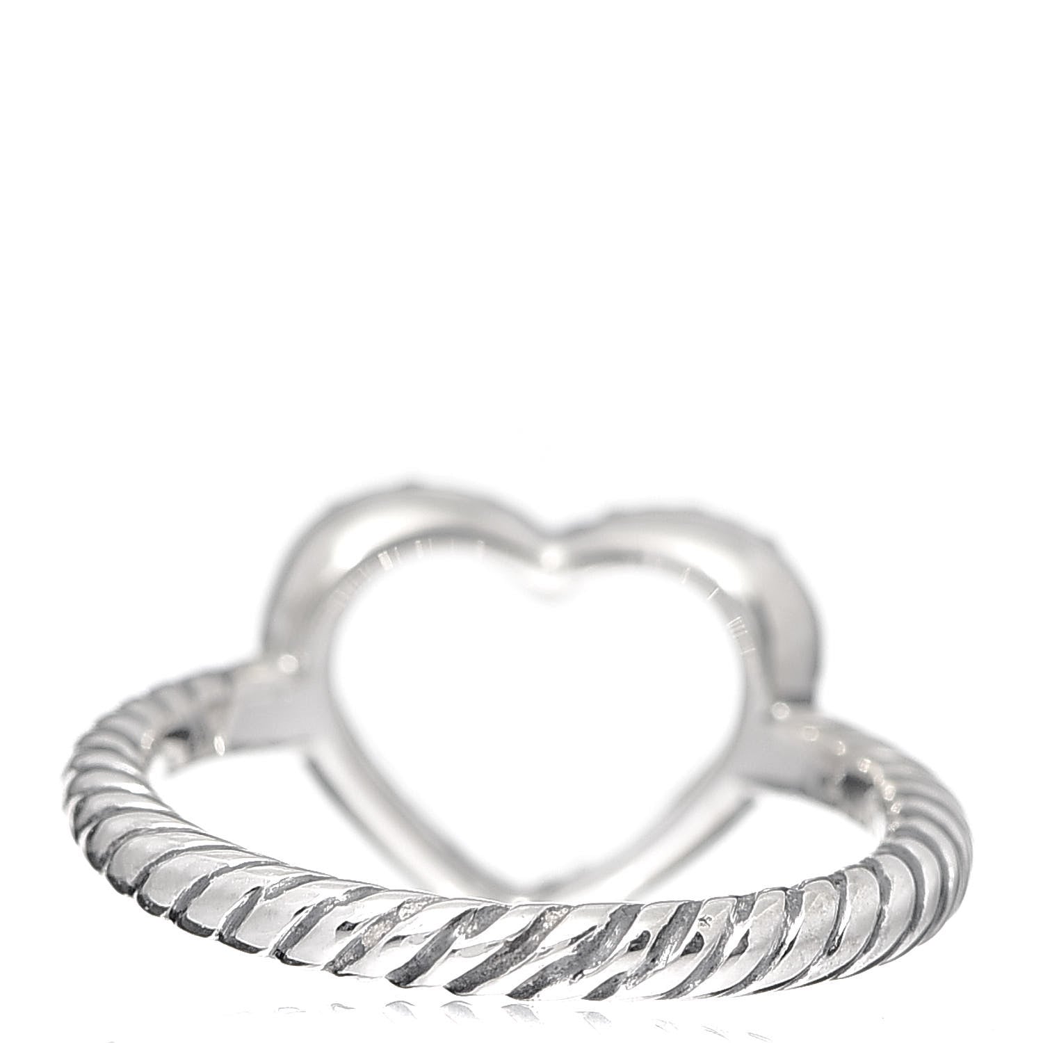 David Yurman Sterling Silver Diamond 10mm Cable Collectibles Heart Ring 47 4 4 of 5
