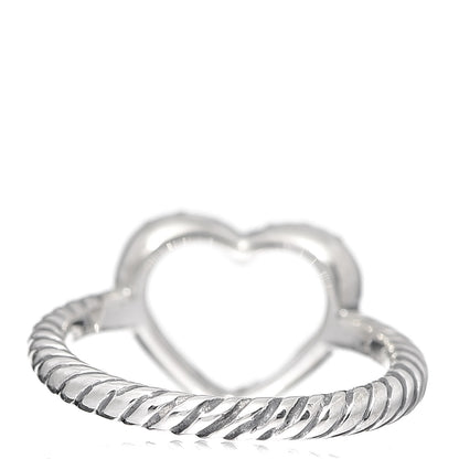 David Yurman Sterling Silver Diamond 10mm Cable Collectibles Heart Ring 47 4 4 of 5
