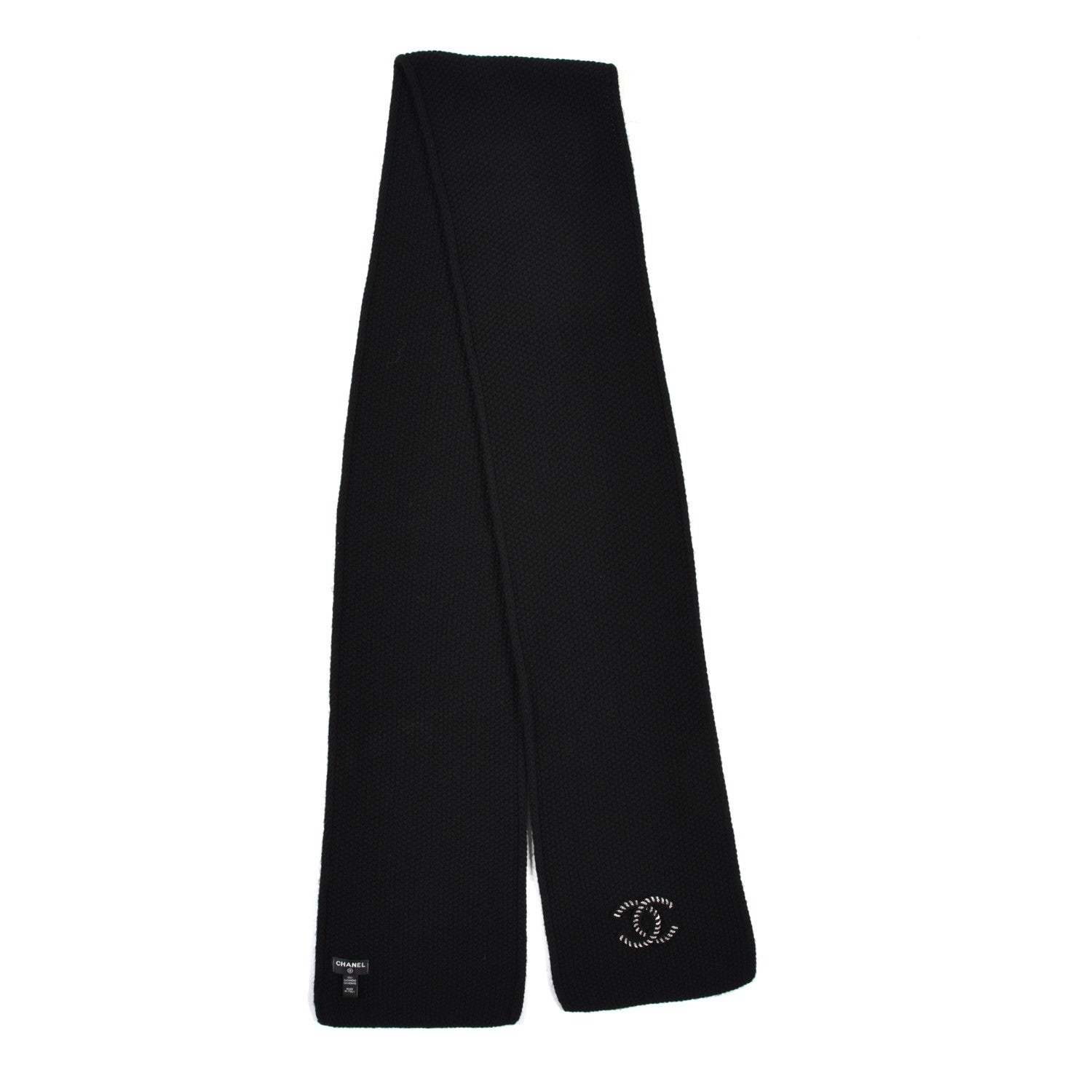 Chanel Cashmere CC Scarf Black 2 of 4