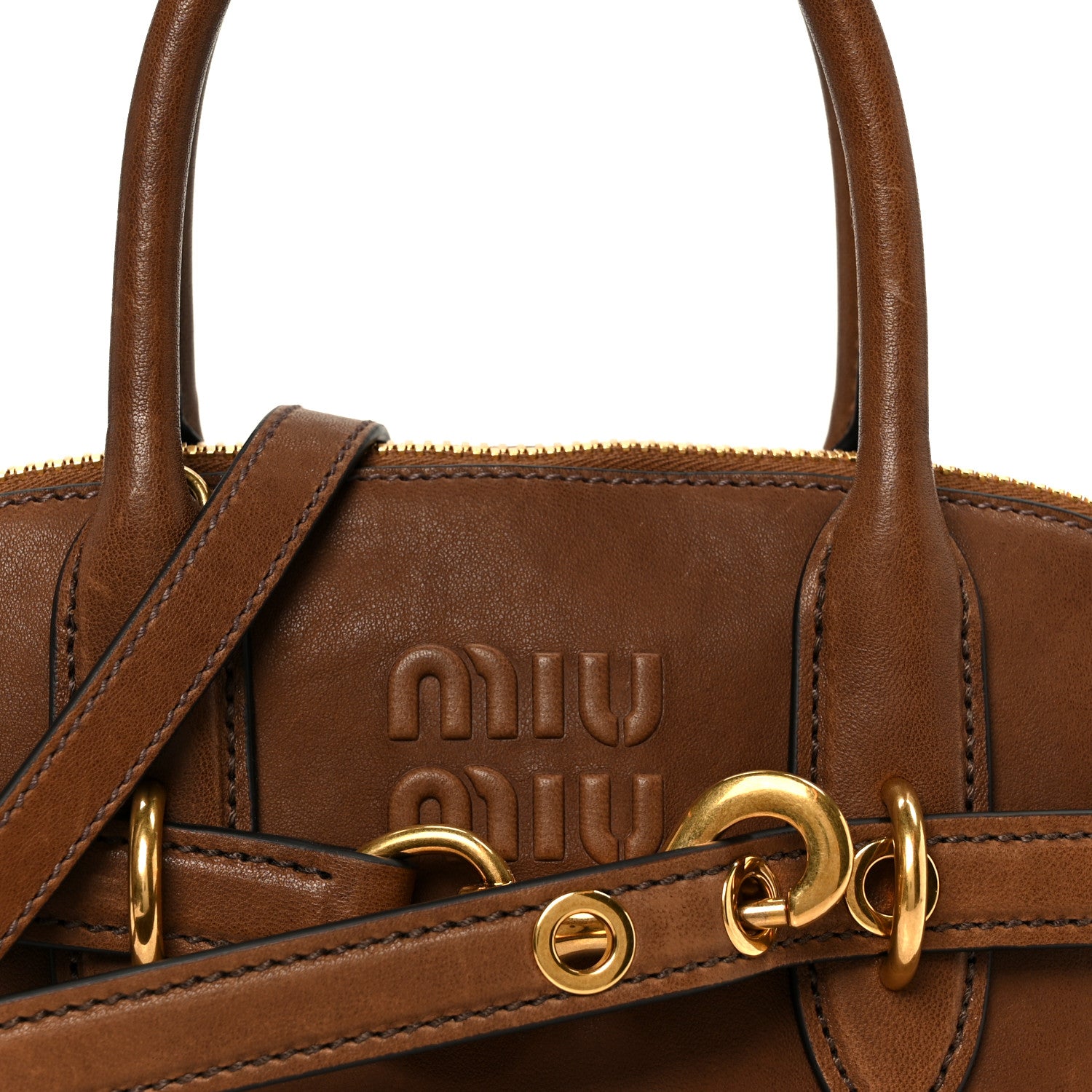 Miu Miu Nappa Aviator Small Aventure Bag Rovere 7 of 9