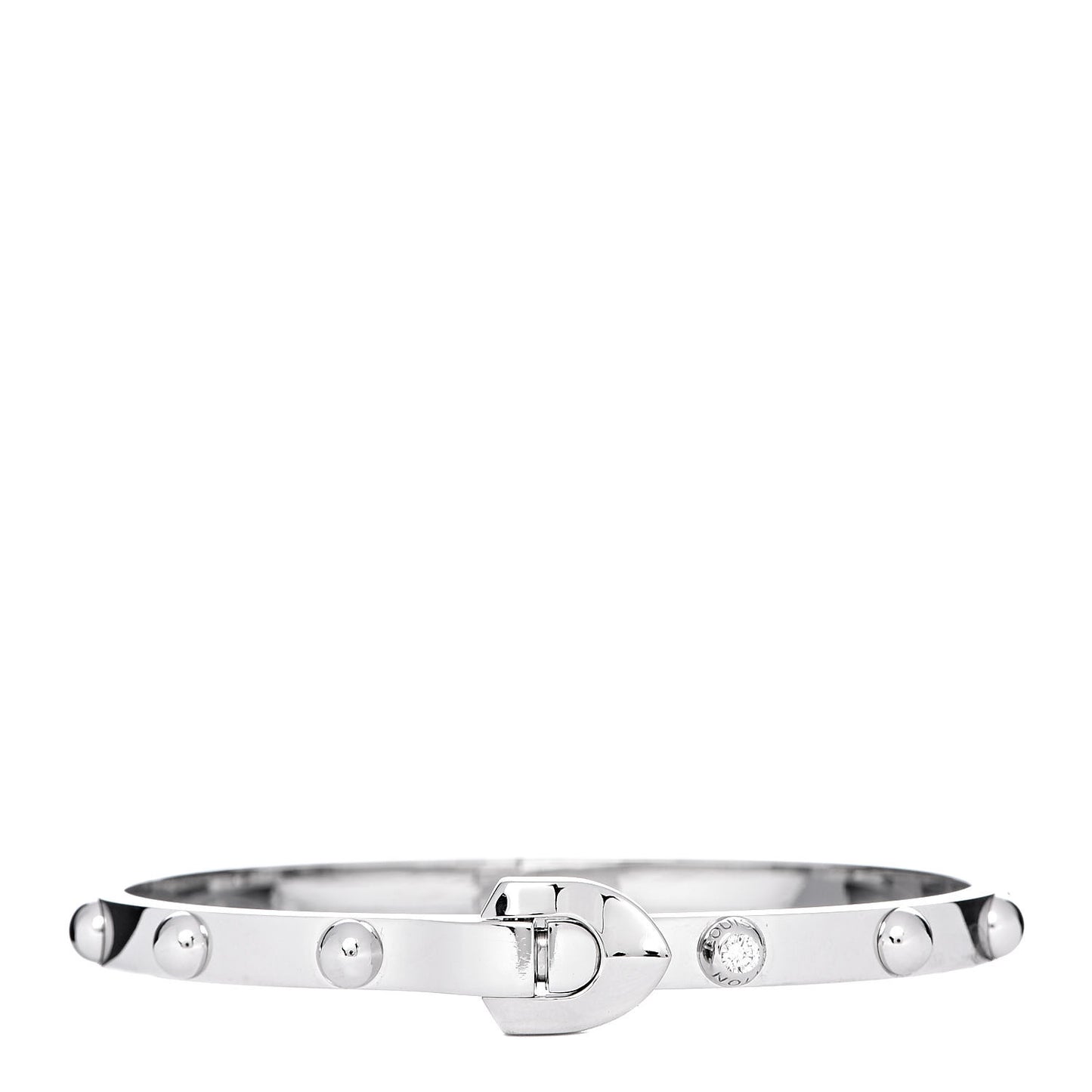 18K White Gold Diamond Clous Bracelet 17