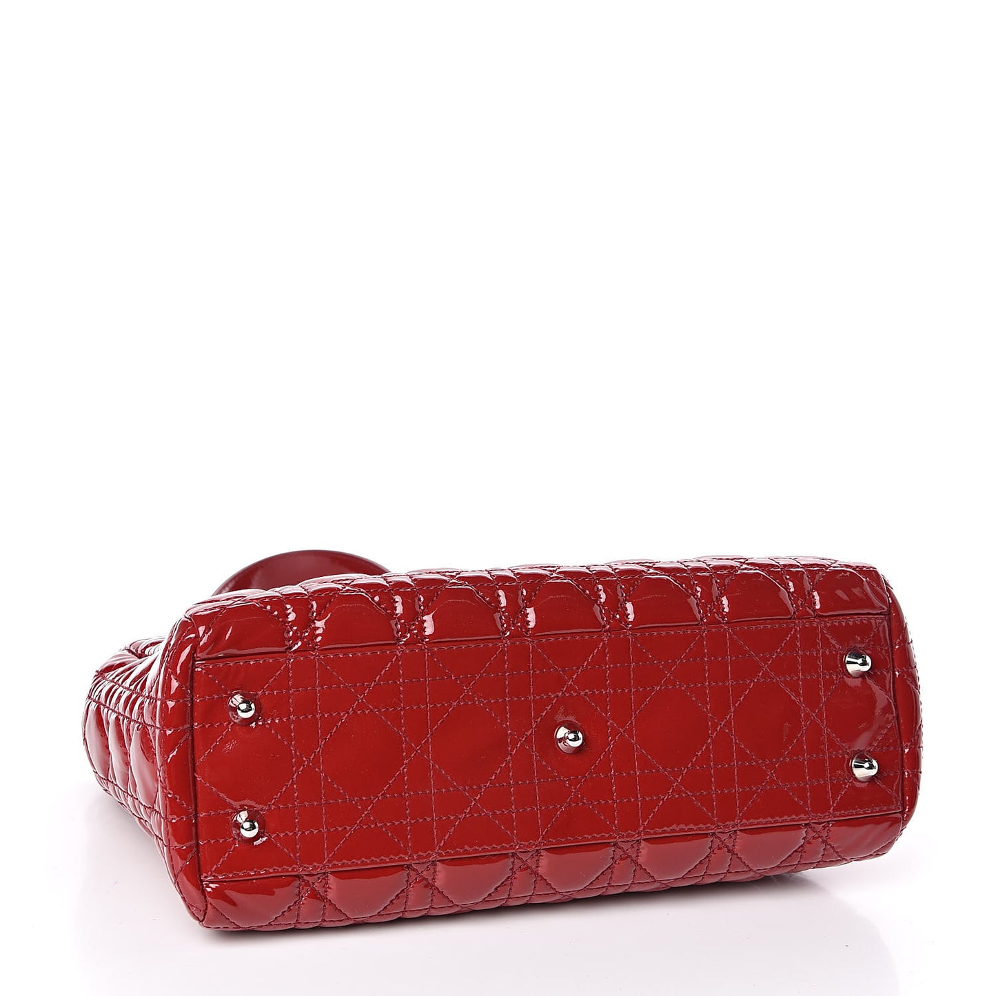 Patent Cannage Small Dior Soft Shopping Tote Red
