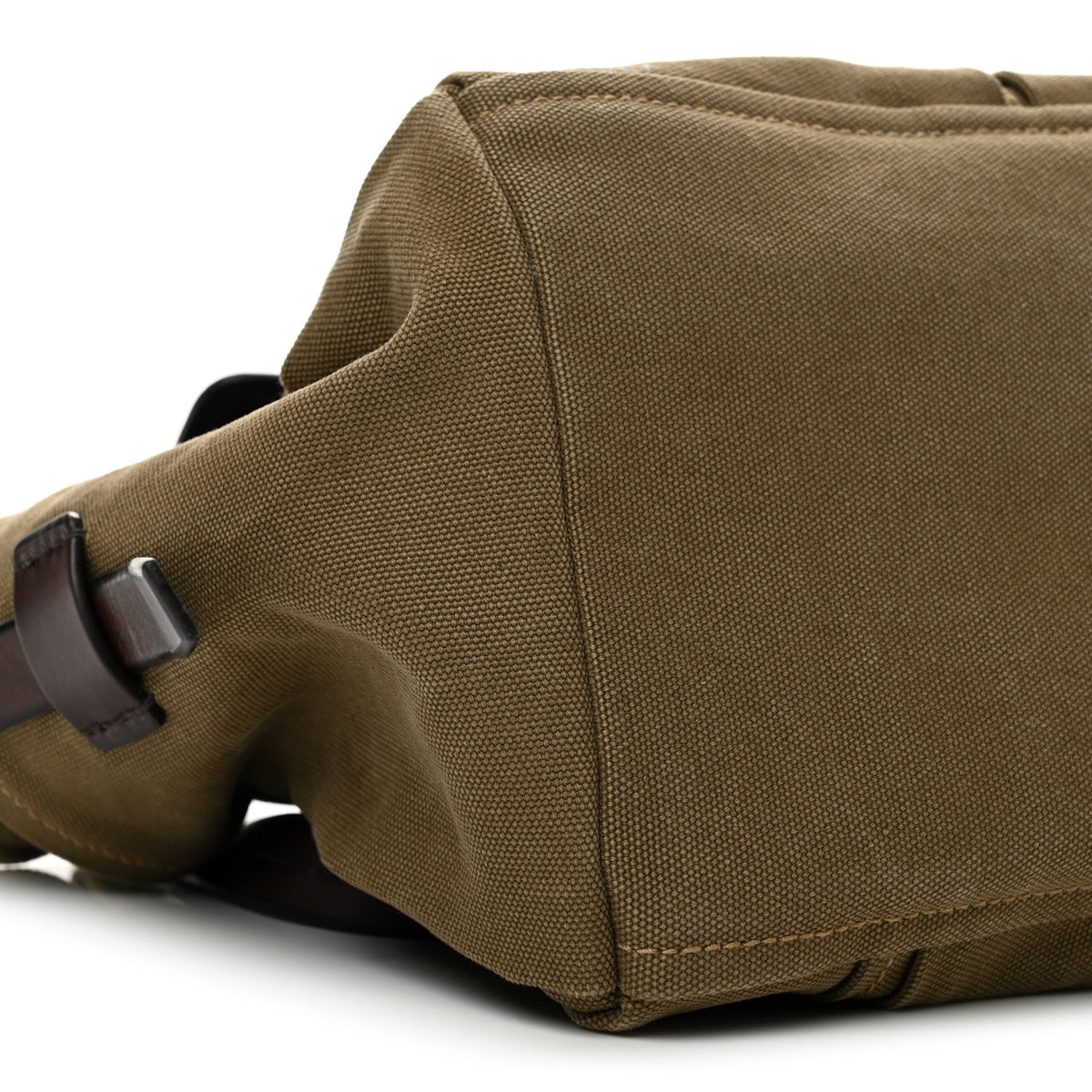Canvas Calfskin Large Route Shoulder Bag Khaki