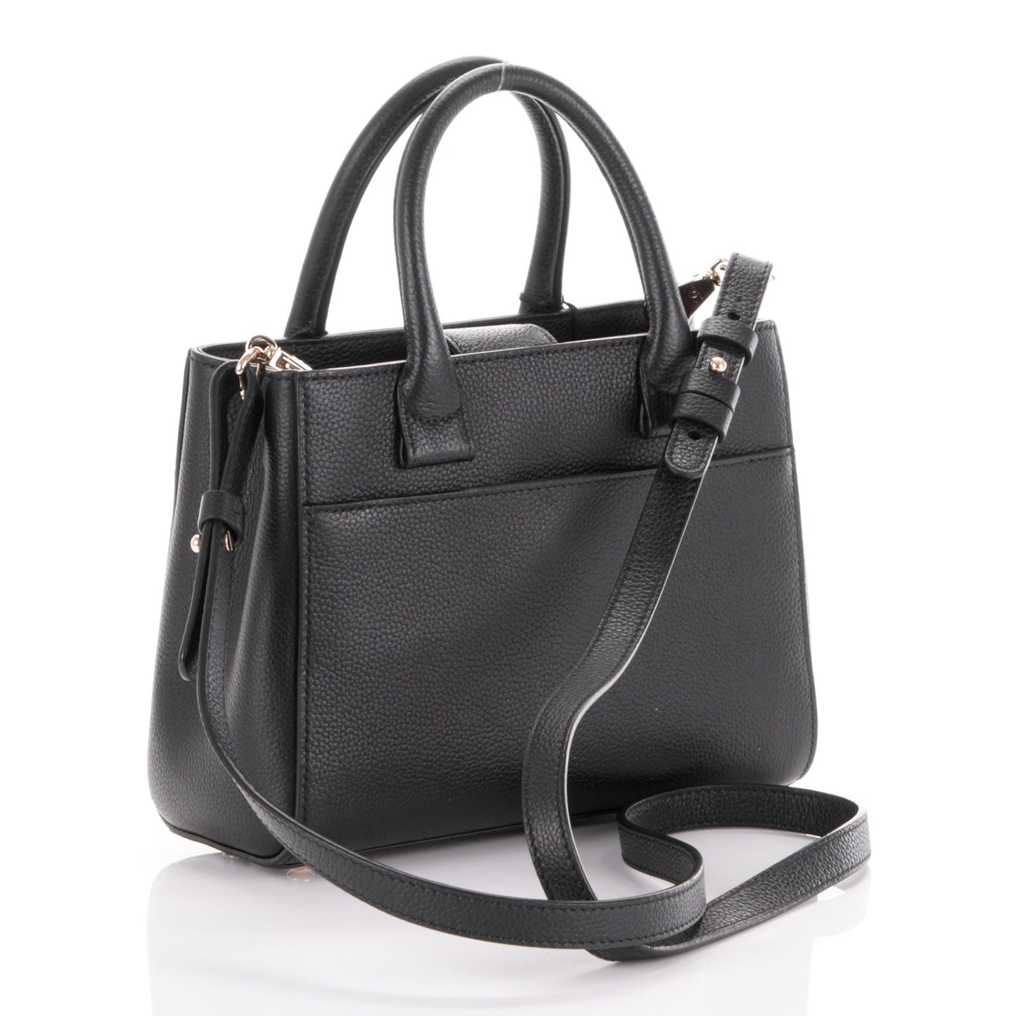 Grained Calfskin Mini Neo Executive Shopper Tote Black