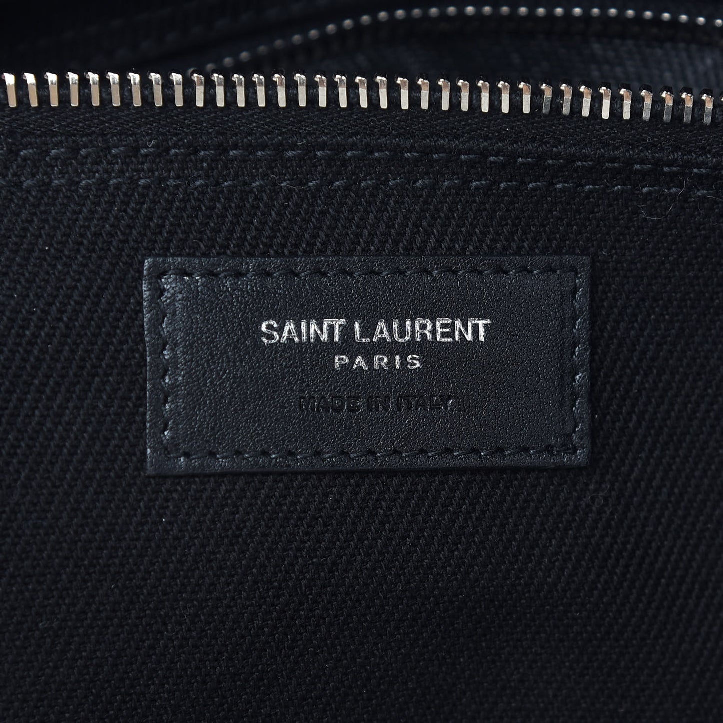 Linen Calfskin Rive Gauche North South Tote Black