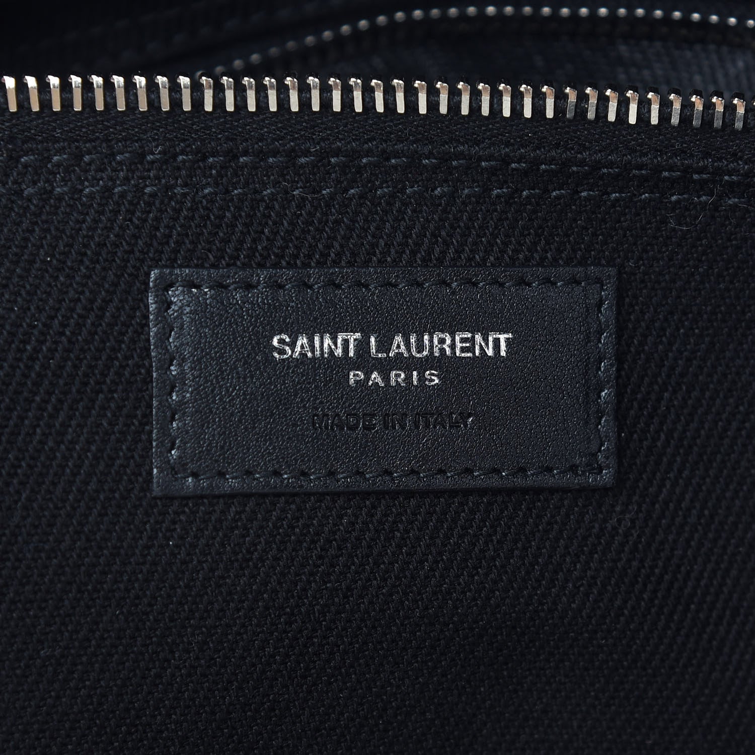 Saint Laurent Linen Calfskin Rive Gauche North South Tote Black 6 of 8