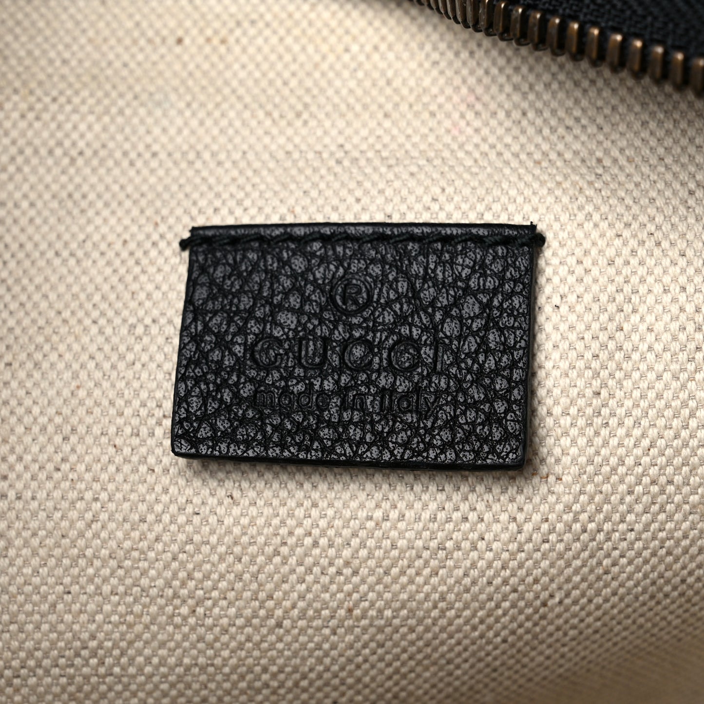 Grained Calfskin Logo Belt Bag Black