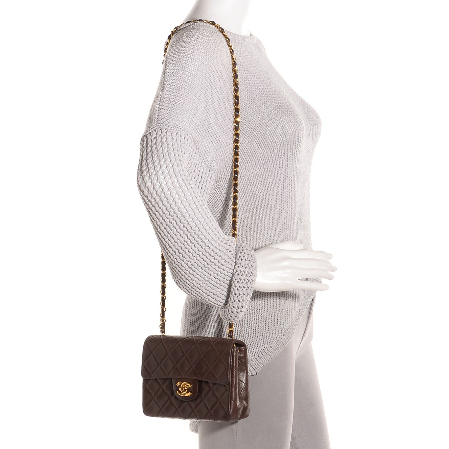 Chanel Lambskin Quilted Mini Square Flap Brown 2 of 10