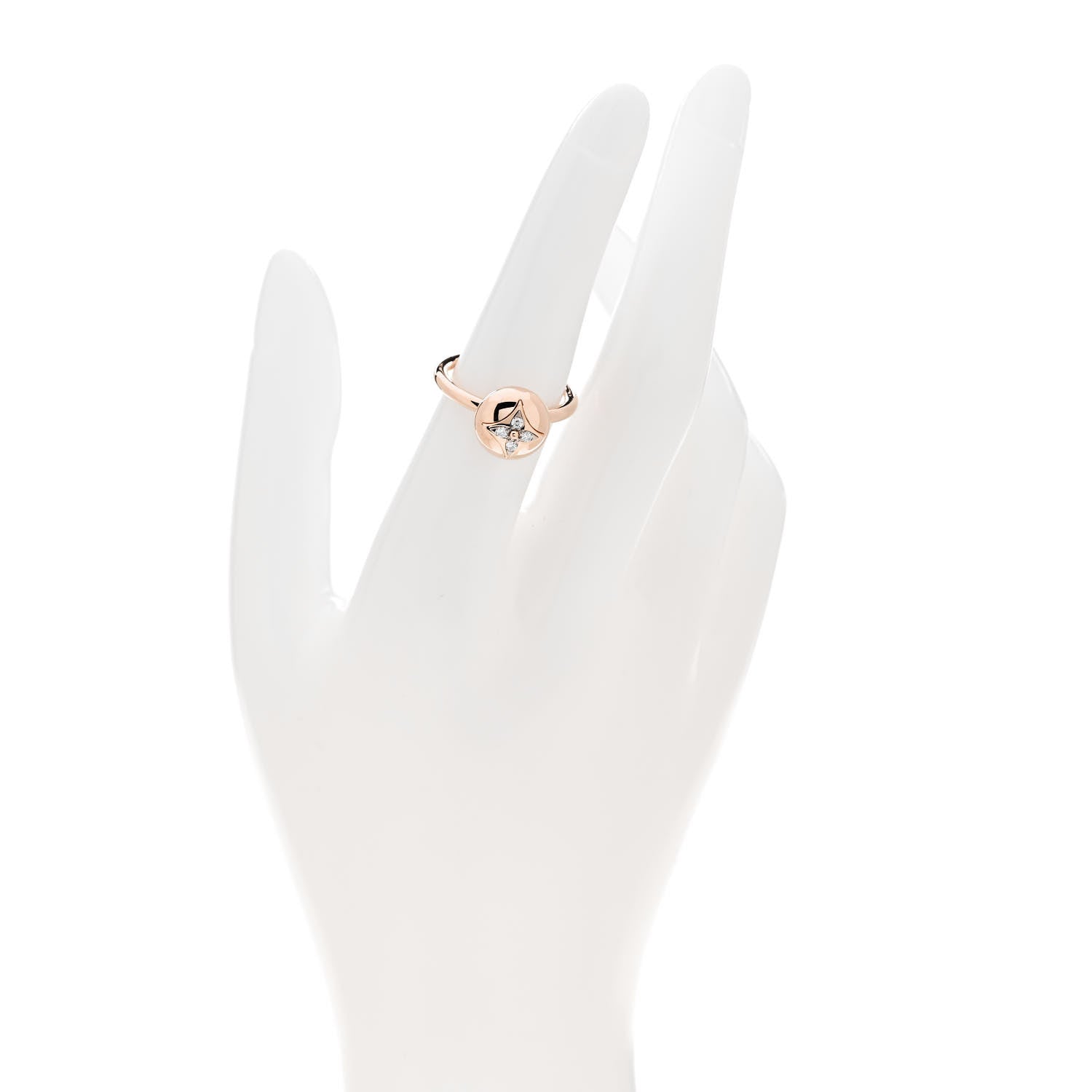 Louis Vuitton 18K Rose White Gold Diamond B Blossom Ring 53 6.5 2 of 6