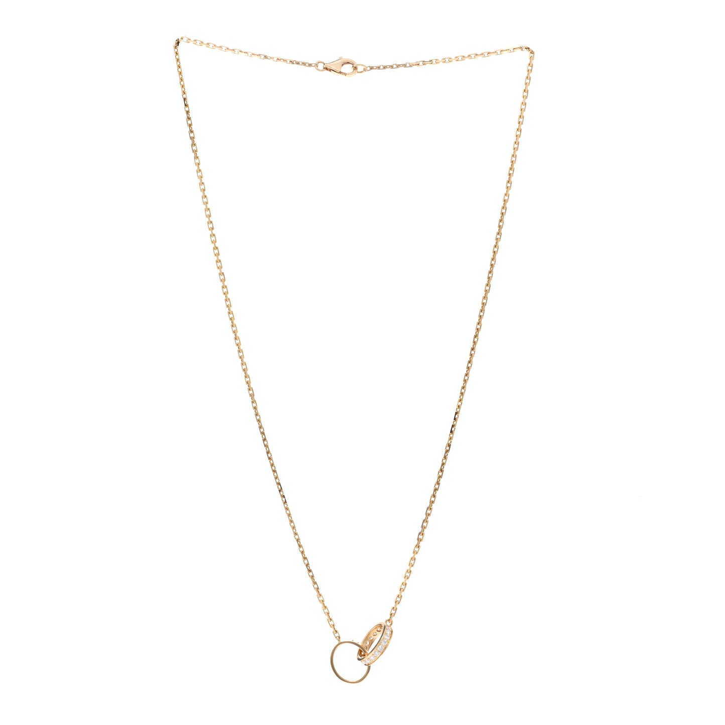 18K Yellow Gold Diamond Interlocking LOVE Necklace