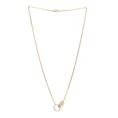 Cartier 18K Yellow Gold Diamond Interlocking LOVE Necklace 3 of 4