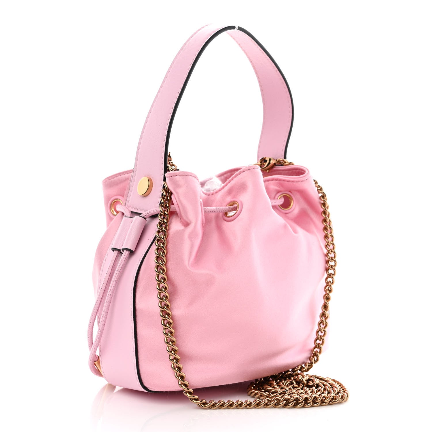 Versace Satin Medusa Drawstring Bucket Bag Pink 3 of 11