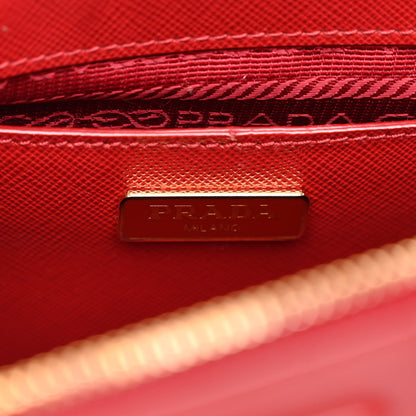 Prada Saffiano Micro Galleria Double Zip Tote Fuoco 6 of 9