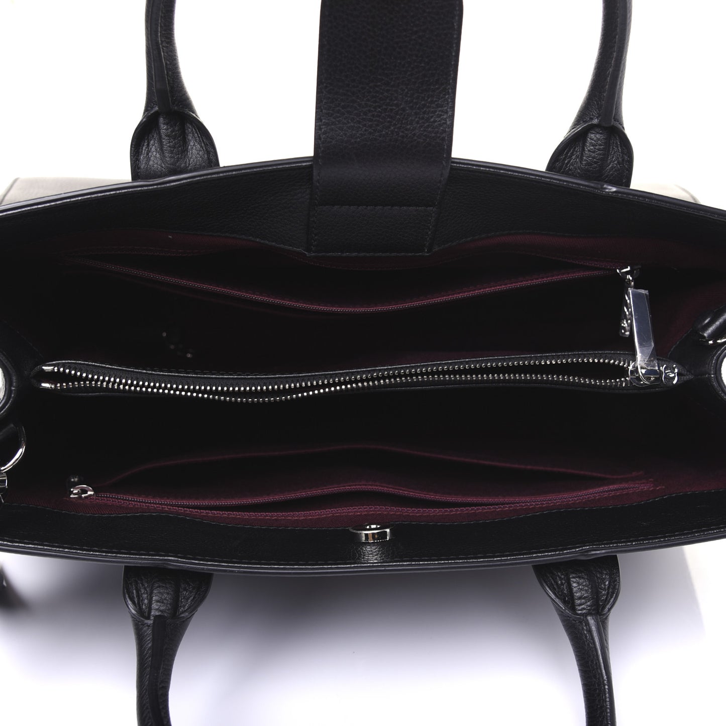 Grained Calfskin Large Neo Executive Shopper Tote Black