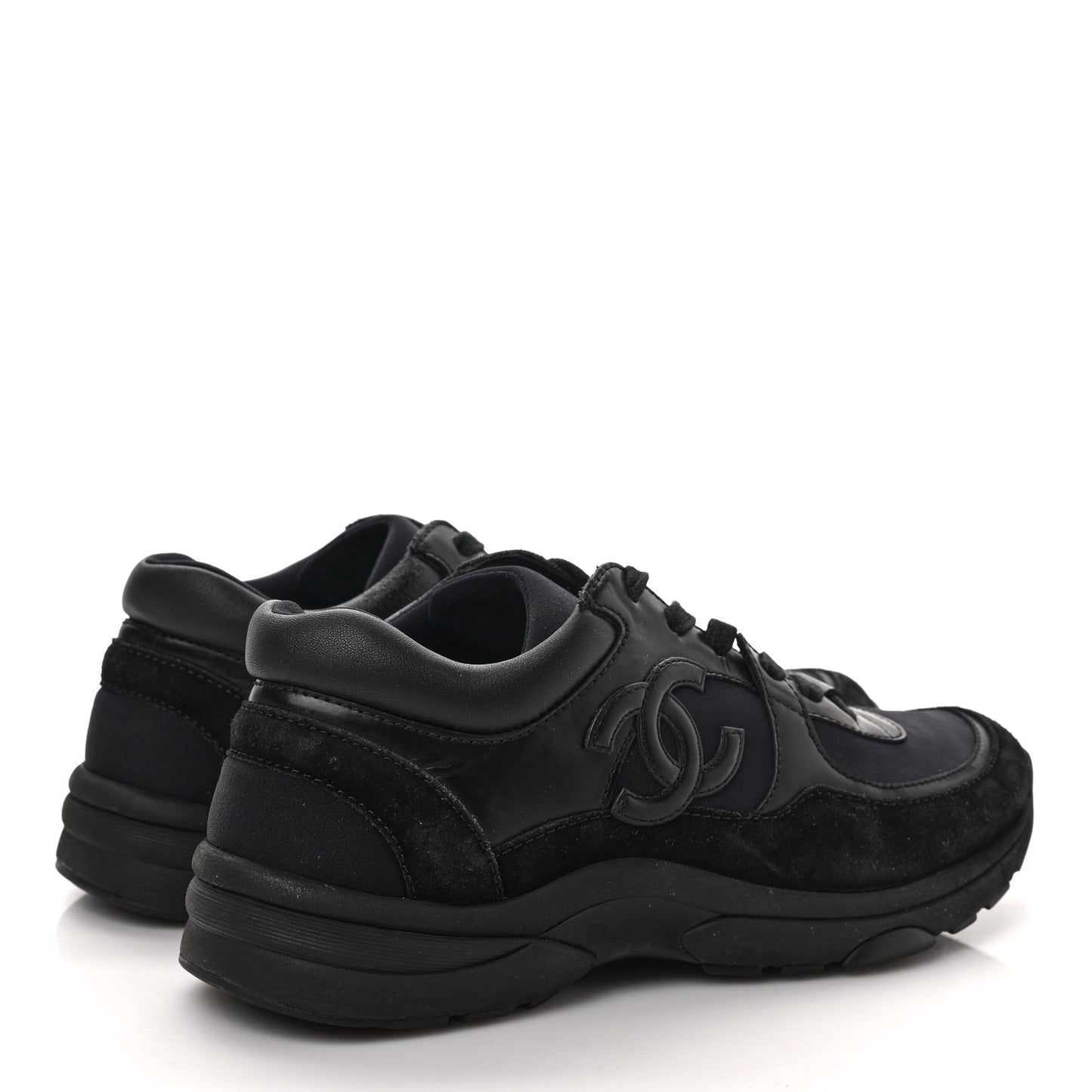 Toile Suede Calfskin CC Sneakers 38 Black