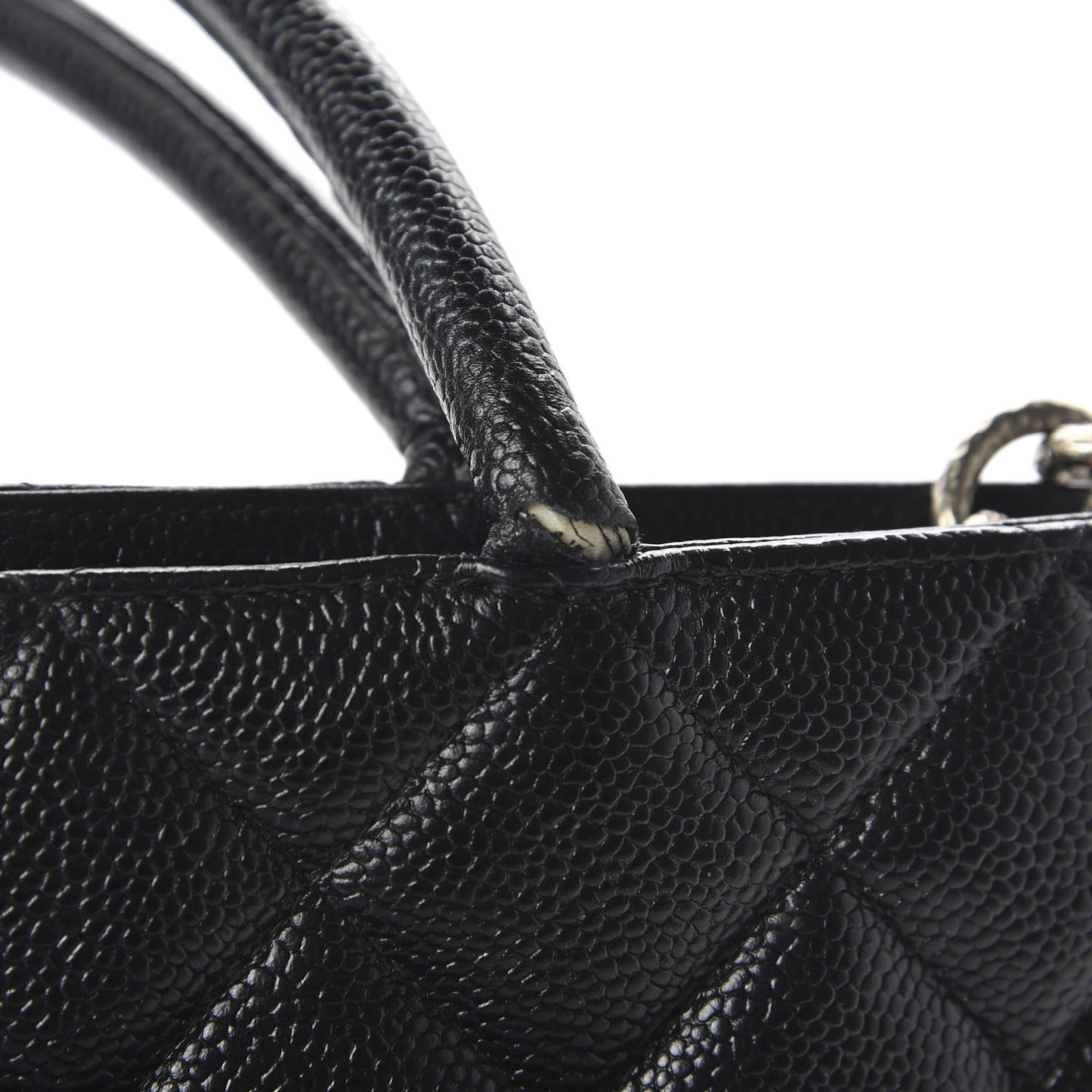 Caviar Quilted Medallion Tote Black