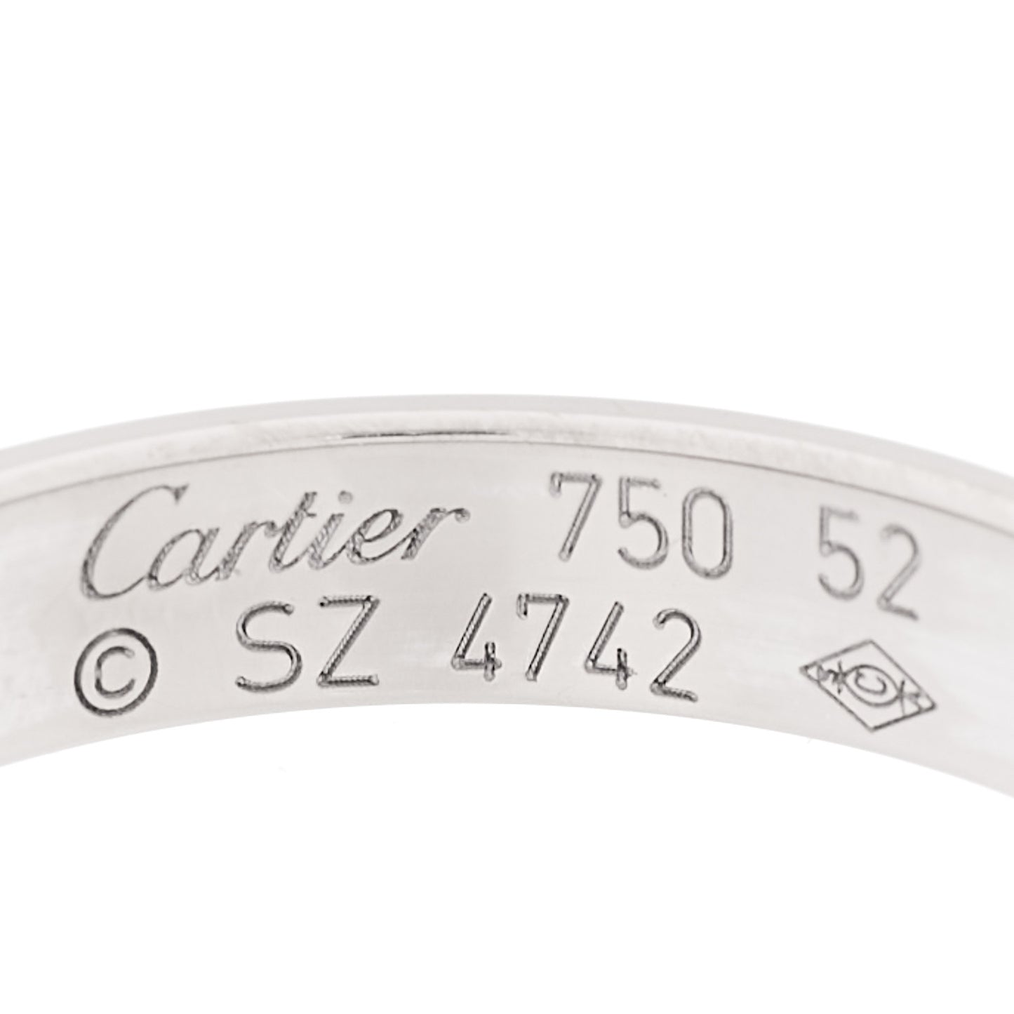 18K White Gold 3.5mm LOVE Wedding Band Ring 52 6