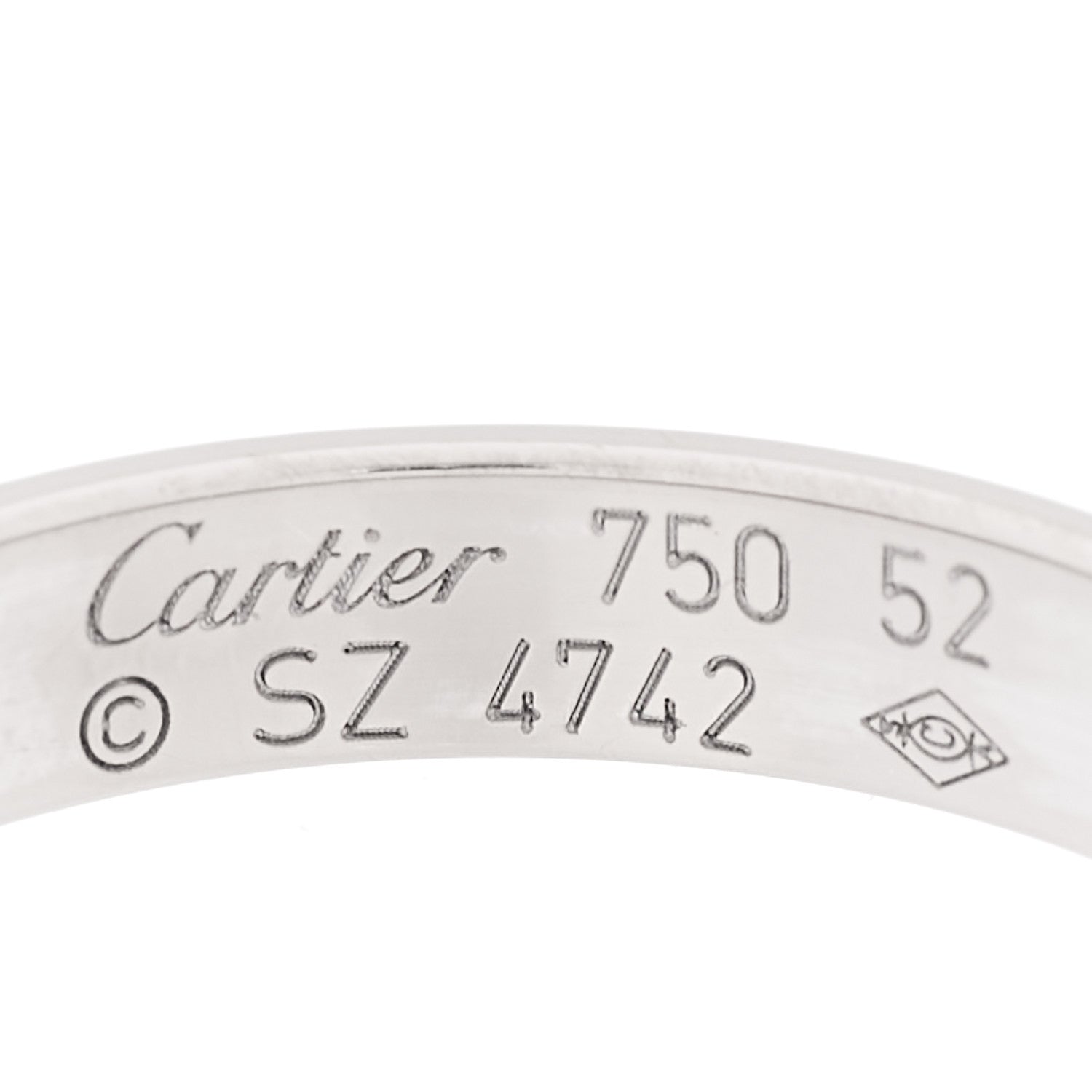 Cartier 18K White Gold 3.5mm LOVE Wedding Band Ring 52 6 4 of 4