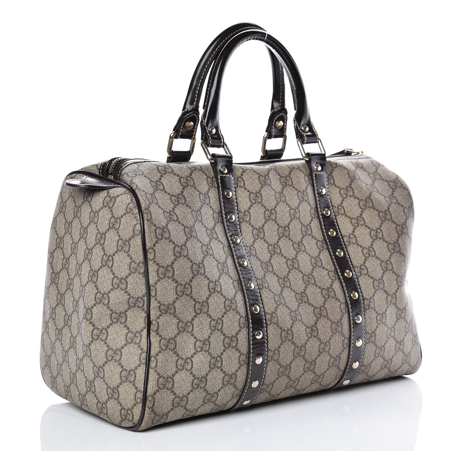 Gucci Monogram Guccissima Hearts Studded Medium Joy Boston Dark Brown 3 of 26